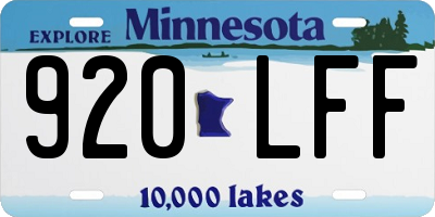MN license plate 920LFF