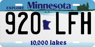 MN license plate 920LFH