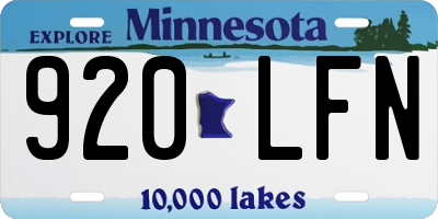 MN license plate 920LFN