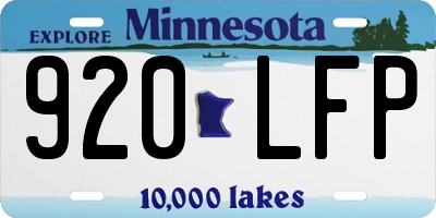 MN license plate 920LFP