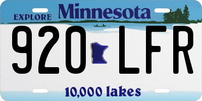 MN license plate 920LFR