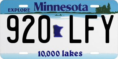 MN license plate 920LFY