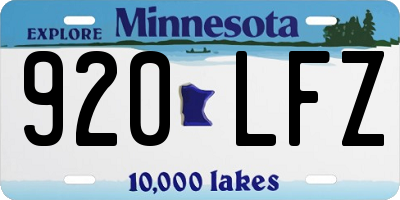 MN license plate 920LFZ