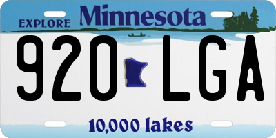 MN license plate 920LGA
