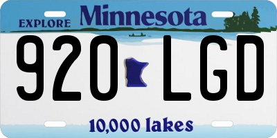 MN license plate 920LGD