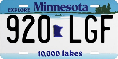 MN license plate 920LGF