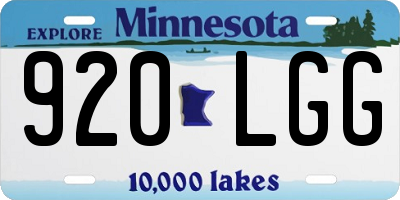 MN license plate 920LGG