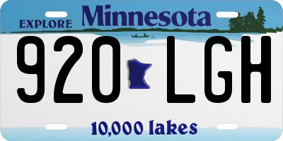 MN license plate 920LGH