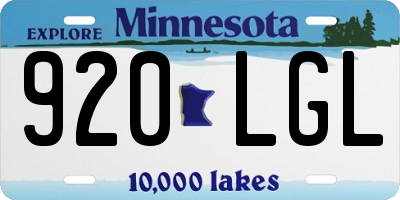 MN license plate 920LGL
