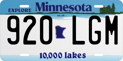 MN license plate 920LGM