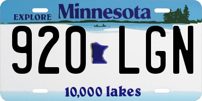 MN license plate 920LGN