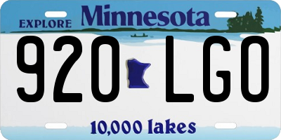 MN license plate 920LGO