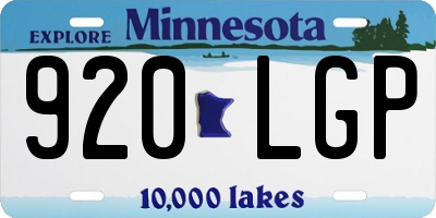 MN license plate 920LGP