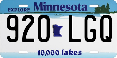 MN license plate 920LGQ