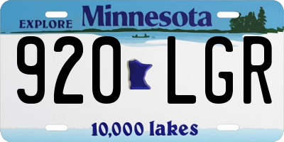 MN license plate 920LGR
