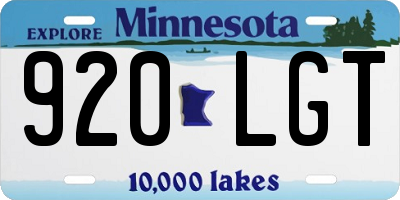 MN license plate 920LGT