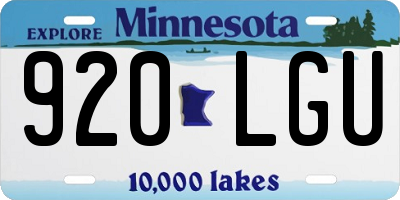 MN license plate 920LGU