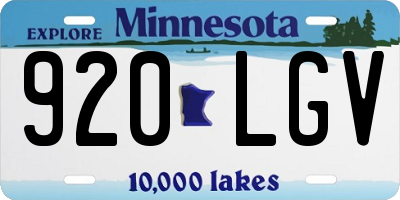 MN license plate 920LGV