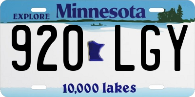 MN license plate 920LGY