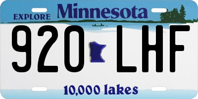 MN license plate 920LHF