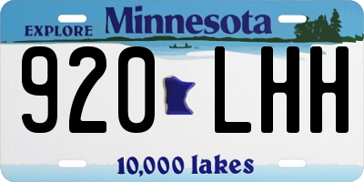 MN license plate 920LHH