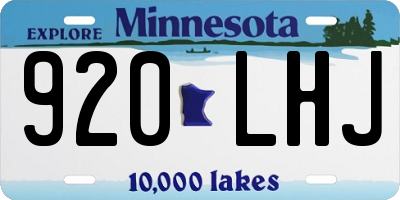 MN license plate 920LHJ