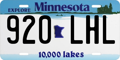 MN license plate 920LHL