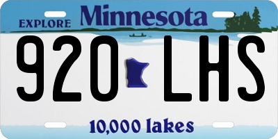 MN license plate 920LHS