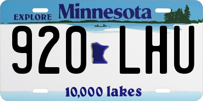 MN license plate 920LHU