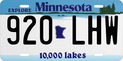 MN license plate 920LHW