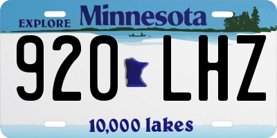 MN license plate 920LHZ