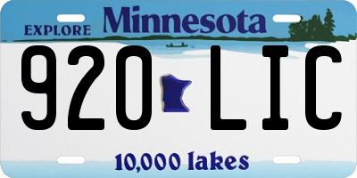 MN license plate 920LIC