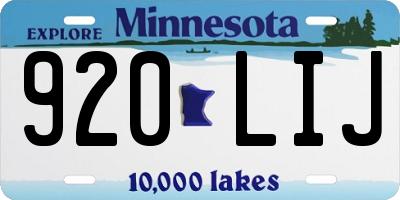 MN license plate 920LIJ
