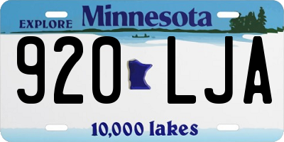 MN license plate 920LJA