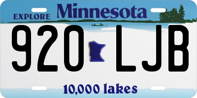MN license plate 920LJB