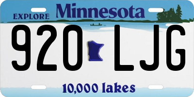 MN license plate 920LJG