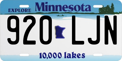 MN license plate 920LJN