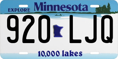 MN license plate 920LJQ