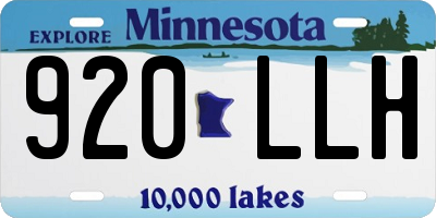 MN license plate 920LLH