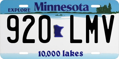 MN license plate 920LMV