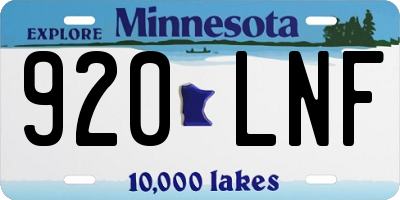 MN license plate 920LNF