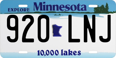MN license plate 920LNJ
