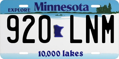 MN license plate 920LNM