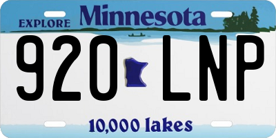 MN license plate 920LNP