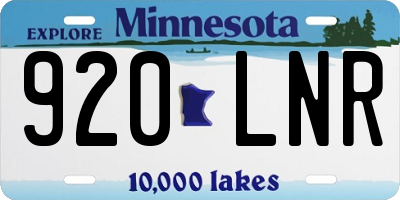 MN license plate 920LNR