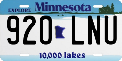 MN license plate 920LNU