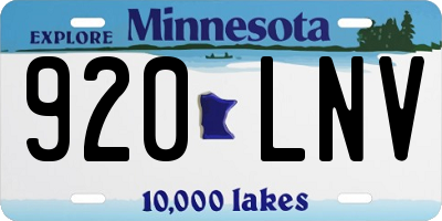 MN license plate 920LNV