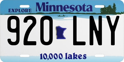 MN license plate 920LNY