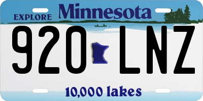 MN license plate 920LNZ