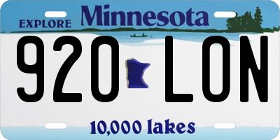 MN license plate 920LON